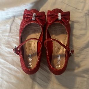 Girls red dress shoes